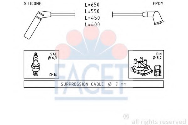 FACET 4.9753 Ignition Cable Kit